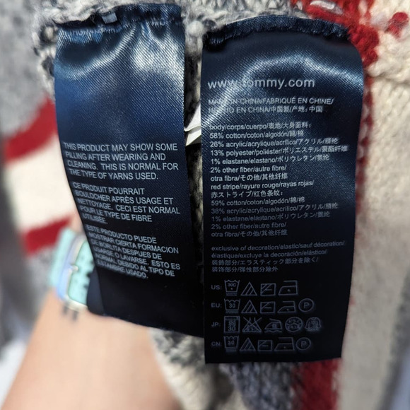 Tommy Hilfiger Y2K Oversized Slouchy Striped Sweater Cotton - Picture 6 of 6